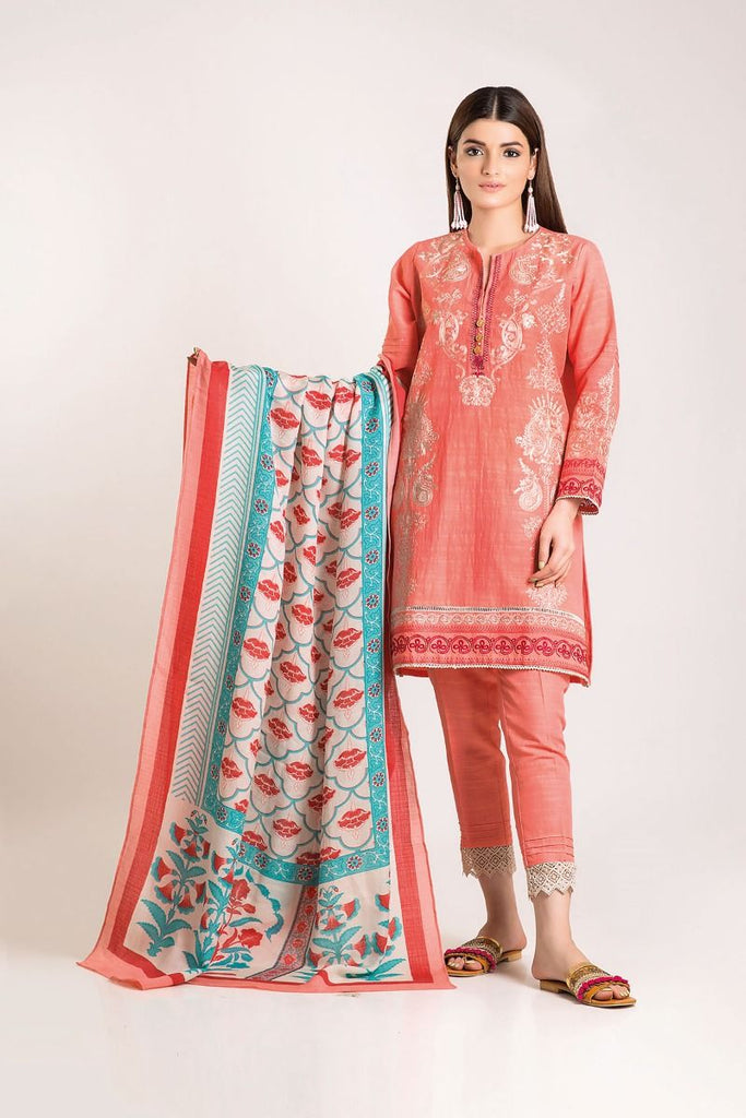 Khaadi Winter Vibe Collection 2019 – KO19509 Pink 3Pc