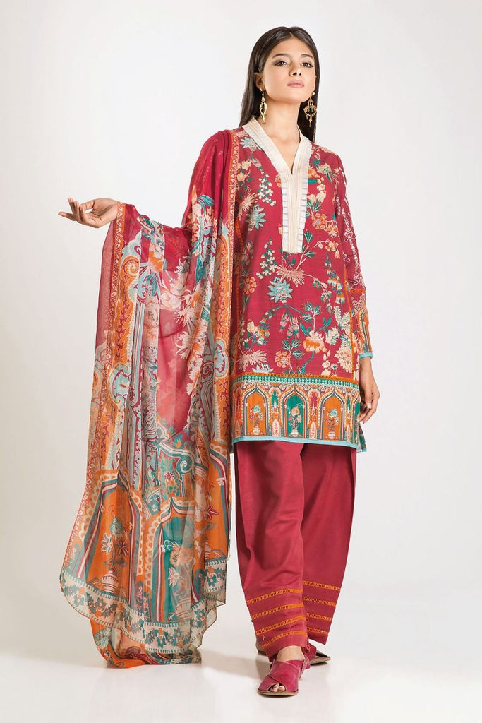 Khaadi Winter Escape Collection 2019 – KR19501-Red-3Pc