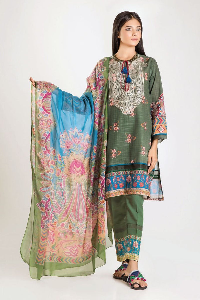 Khaadi Winter Escape Collection 2019 – KR19504-Green-3Pc