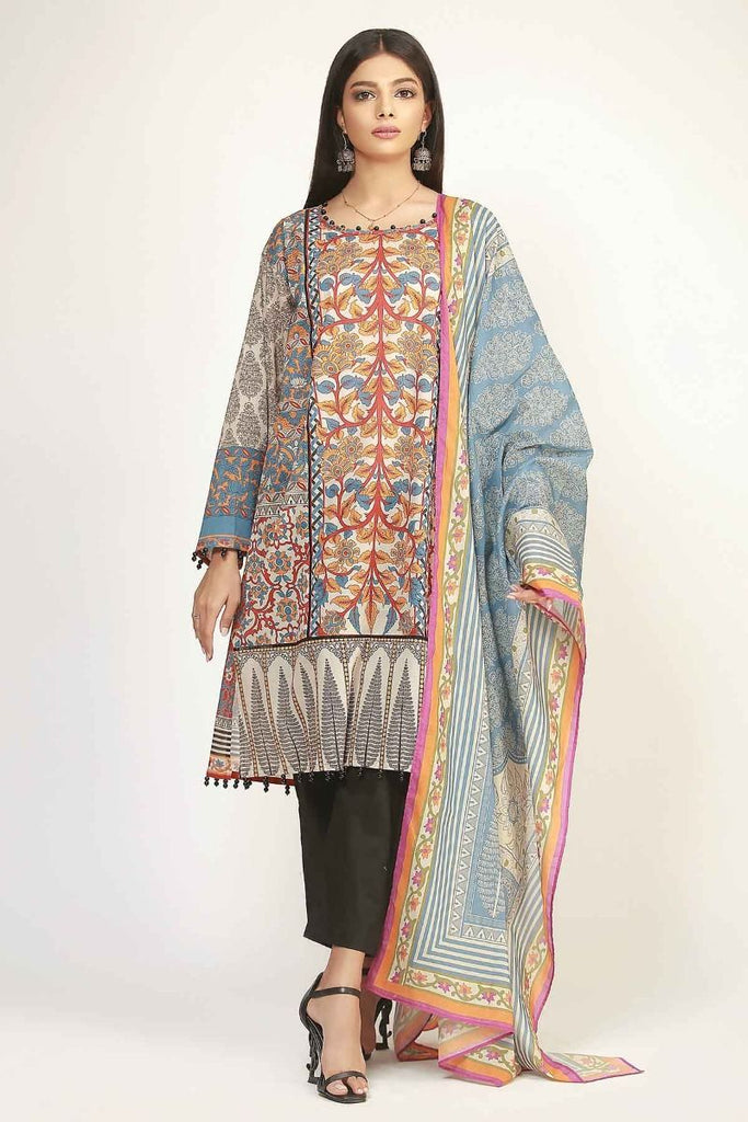 Khaadi The Tale of Spring Lawn Collection 2019 – LF19102 Blue 2Pc