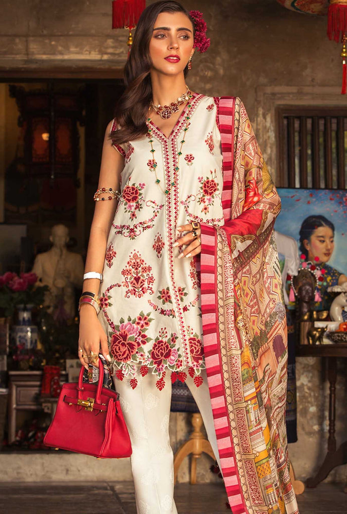 Noor by Saadia Asad Luxury Lawn Collection 2019 – 07B Cream