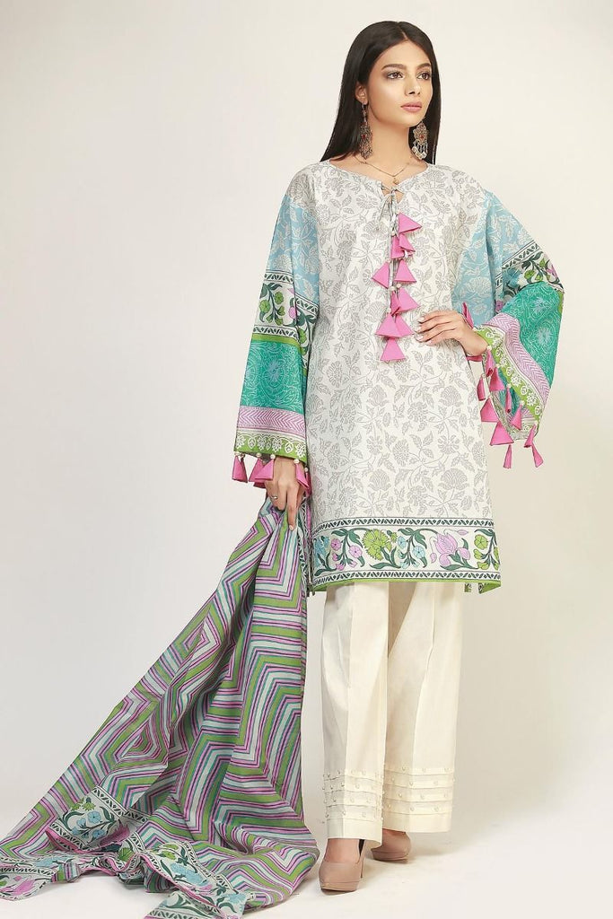 Khaadi The Tale of Spring Lawn Collection 2019 – LR19123 Grey 2Pc