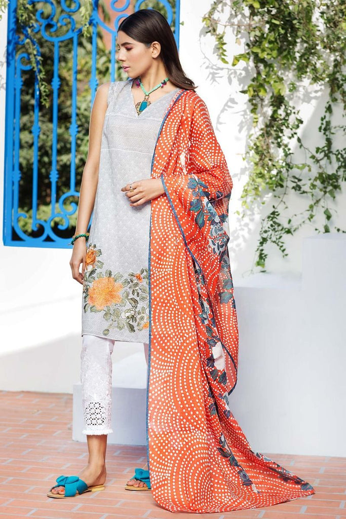 Khaadi Tropical Escape Lawn Collection 2018 – M18116 Grey 2Pc