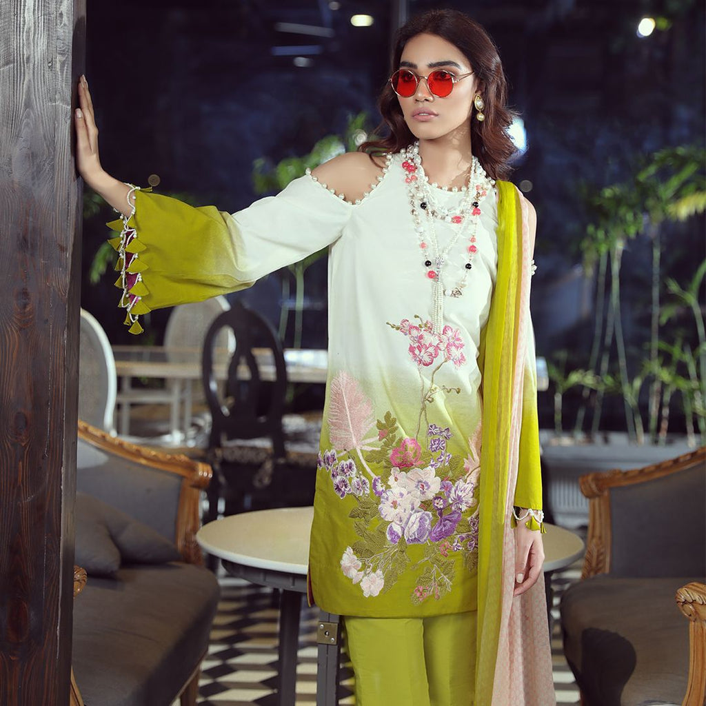 Sana Safinaz Muzlin Lawn Collection 2019 – 11B - Orchidia