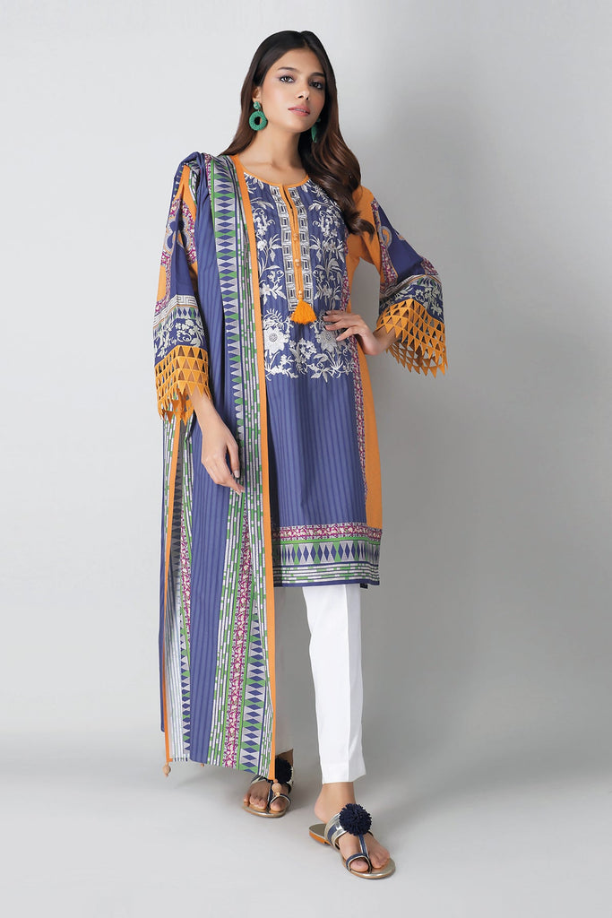 Khaadi Spring Collection 2021 – 2PC Suit · Embroidered Kameez Dupatta · M21105 Yellow