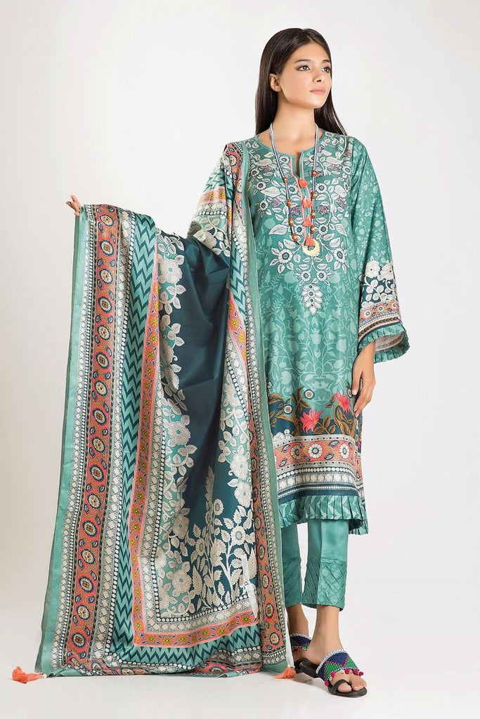 Khaadi Winter Escape Collection 2019 – MA19503-Green-3Pc