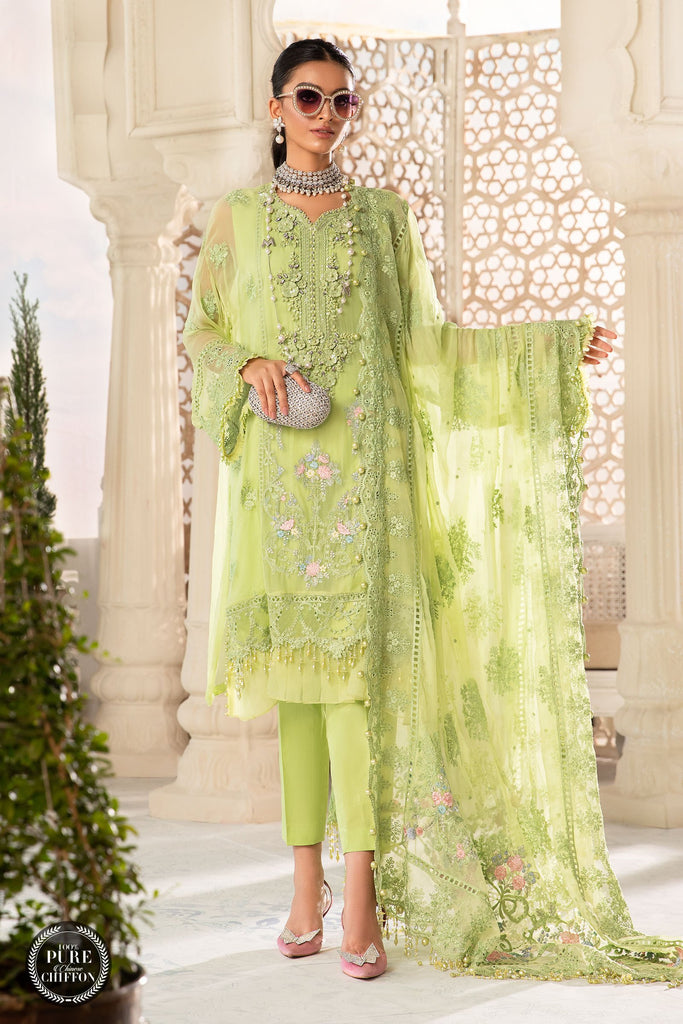 MARIA.B Luxury Chiffon Collection – MPC-22-207-Lime Green