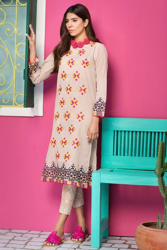 Khaadi Tropical Escape Lawn Collection 2018 – N18102 Beige 2Pc