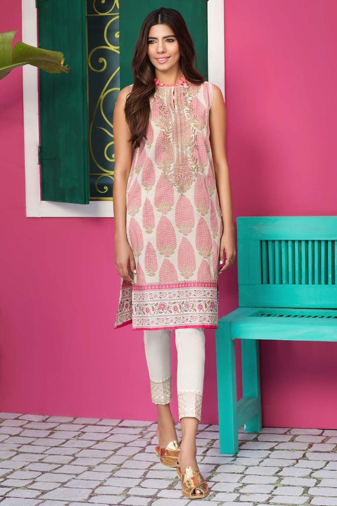 Khaadi Tropical Escape Lawn Collection 2018 – N18111 Pink 2Pc