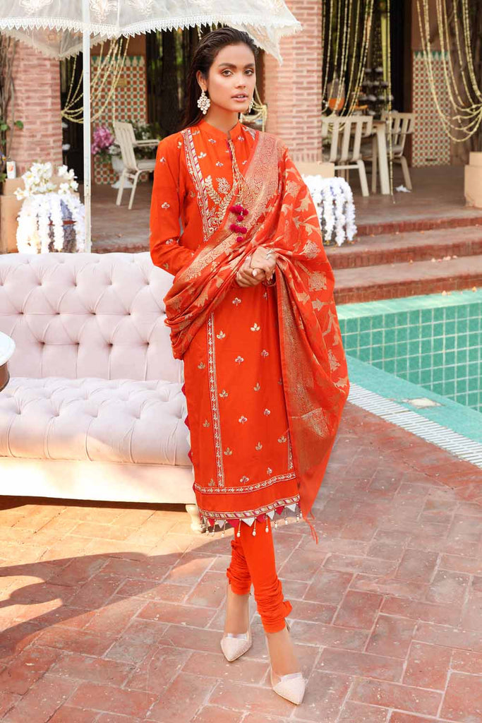 Gul Ahmed Festive Collection – Embroidered Lawn Suit with Jacquard Dupatta FE-12234