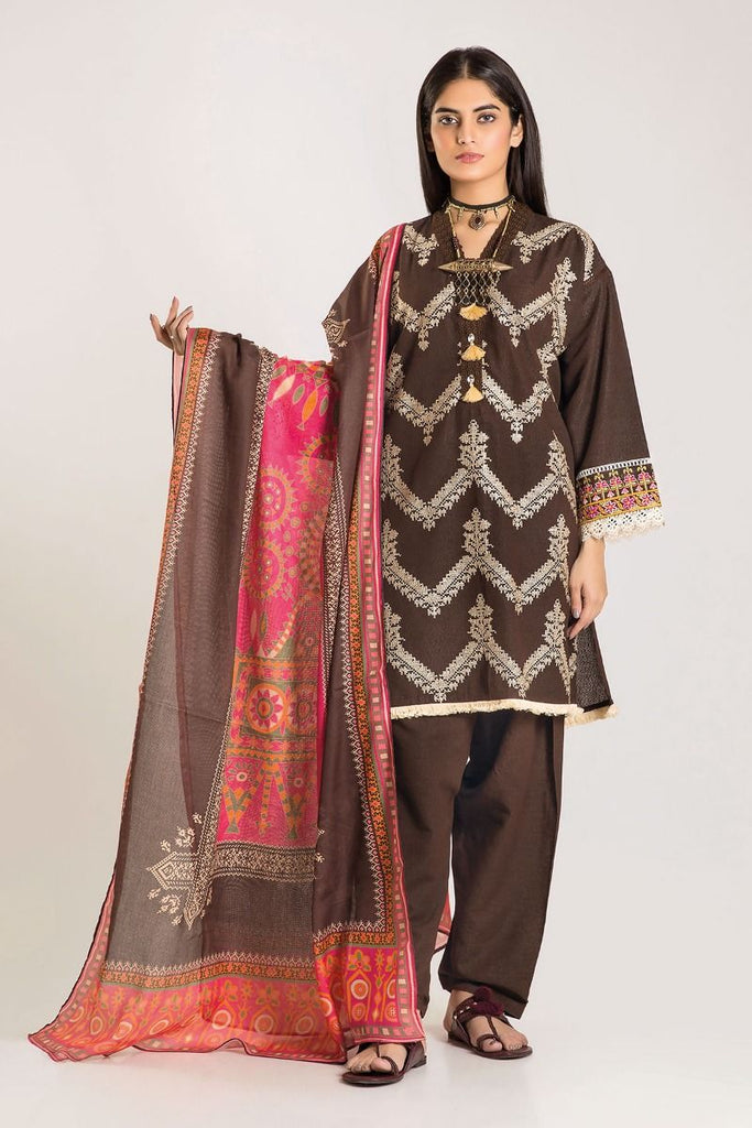 Khaadi Winter Escape Collection 2019 – NKB19508-Brown-3Pc