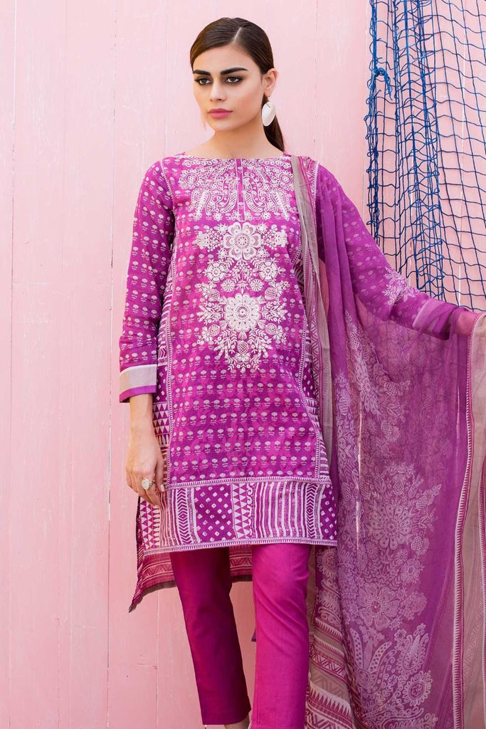 Khaadi Classics Lawn Collection 2018 – R18102 Purple 3Pc