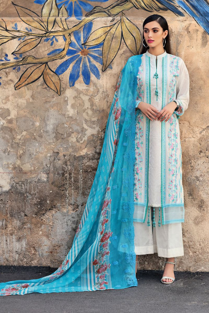 Gul Ahmed Summer 2020 – Premium Collection – 3 PC Embroidered Lawn Suit with Chiffon Dupatta CT-260