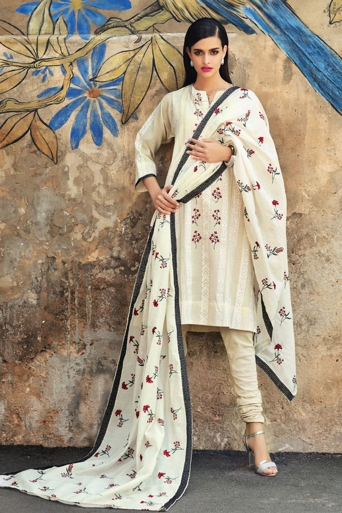 Gul Ahmed Summer 2020 – Premium Collection – 3 PC Embroidered Lawn Suit with Cotton Karandi Dupatta PM-309