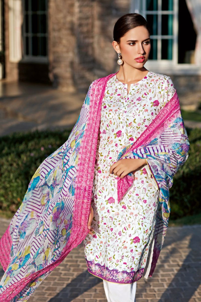 Gul Ahmed Summer 2020 – Premium Collection – 3 PC Embroidered Lawn Suit with Chiffon Dupatta CT-261