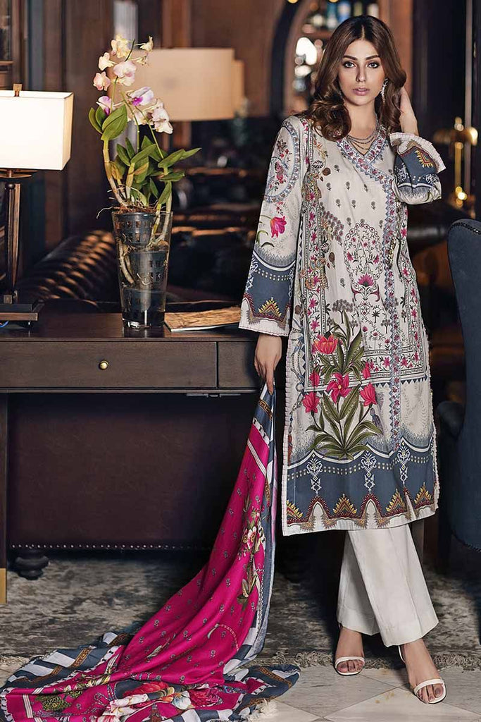 Gul Ahmed Cambric Collection 2019 – 3 PC Embroidered Cotton Net – CN-3