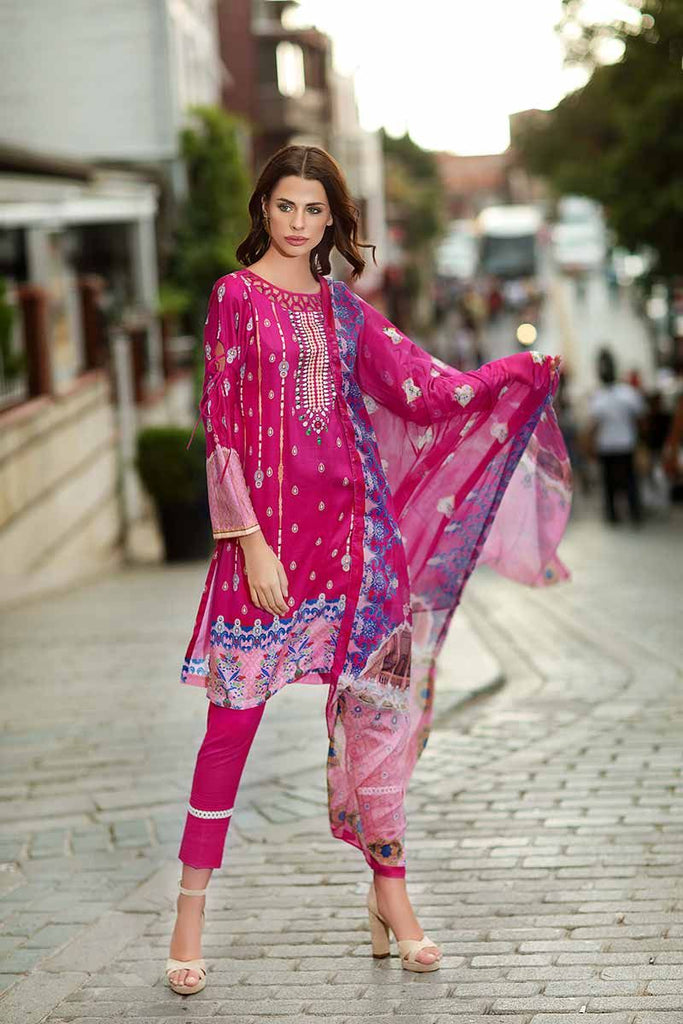 Gul Ahmed Shaleen Collection 2018 – Pink 3 PC Digital Printed Suit DCS-01 A