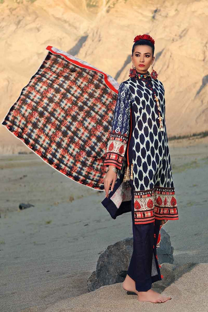 Gul Ahmed Craft Winter Collection 2019 – 3 PC Khaddar Suit - Navy K-63 Katpana