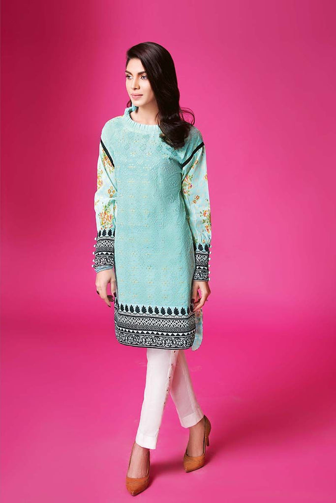 Gul Ahmed Summer Essential Collection 2018 – Sky blue 1 Pc Single Embroidered Lawn SL-342