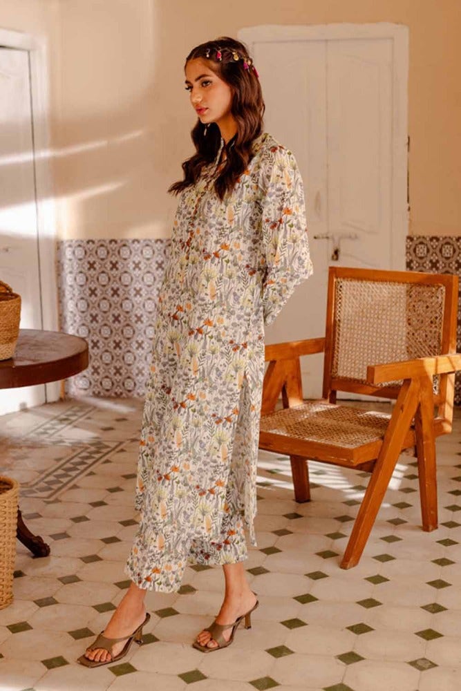 Gul Ahmed Summer Essential 2024 – Printed Lawn Shirt SL-42009