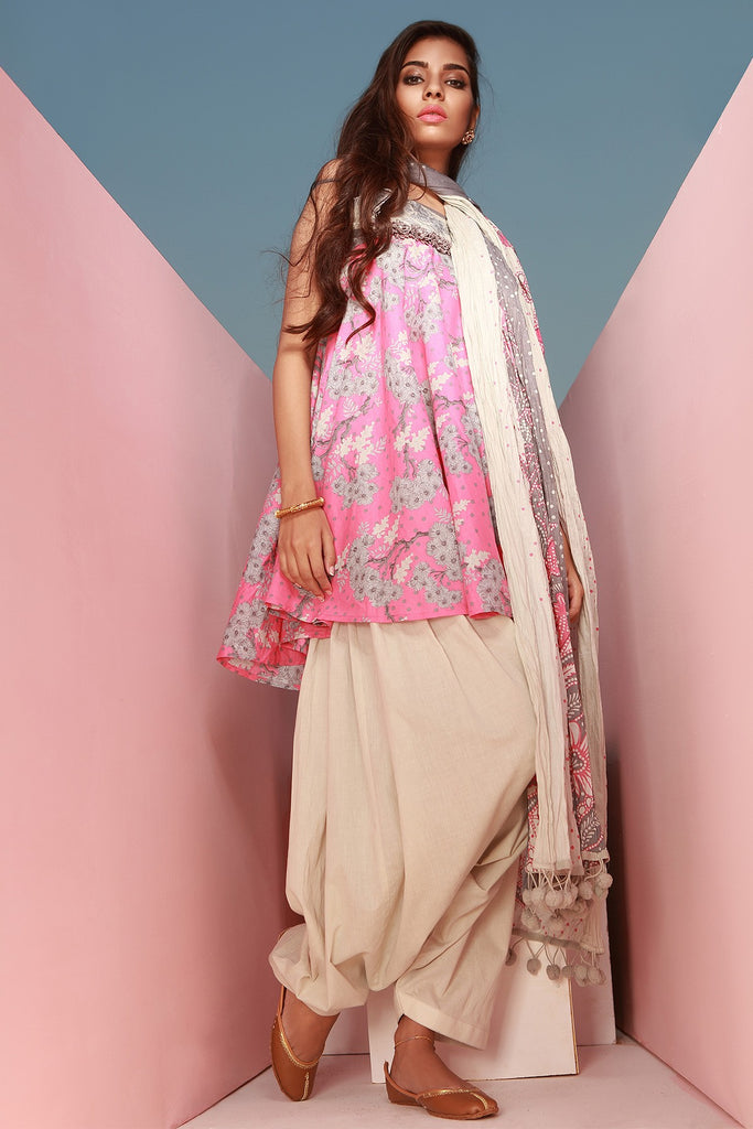 AlKaram Spring/Summer 2018 – 3 Piece Printed Lawn – SS-34 Pink