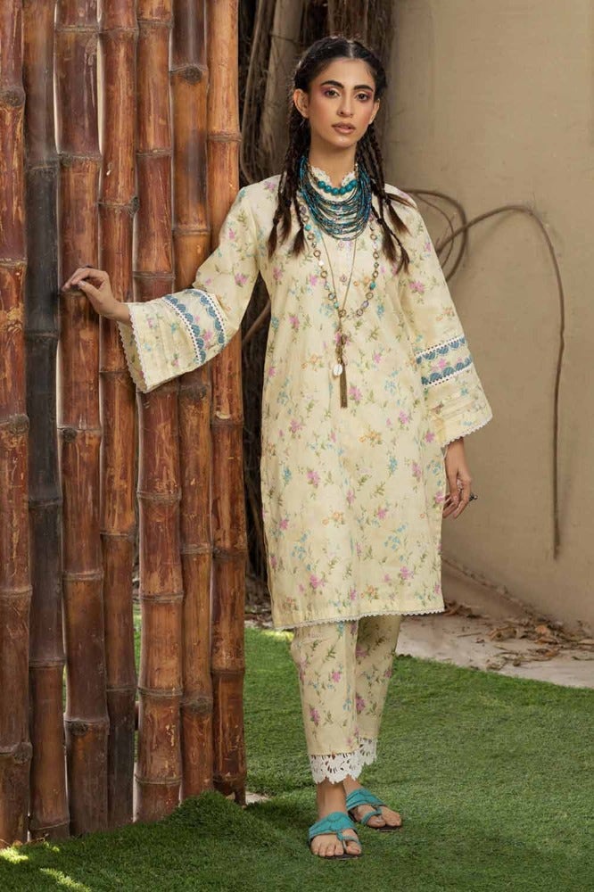 Gul Ahmed Summer Essential 2024 – 2PC Printed Lawn Suit with Croatia Laces TL-42013