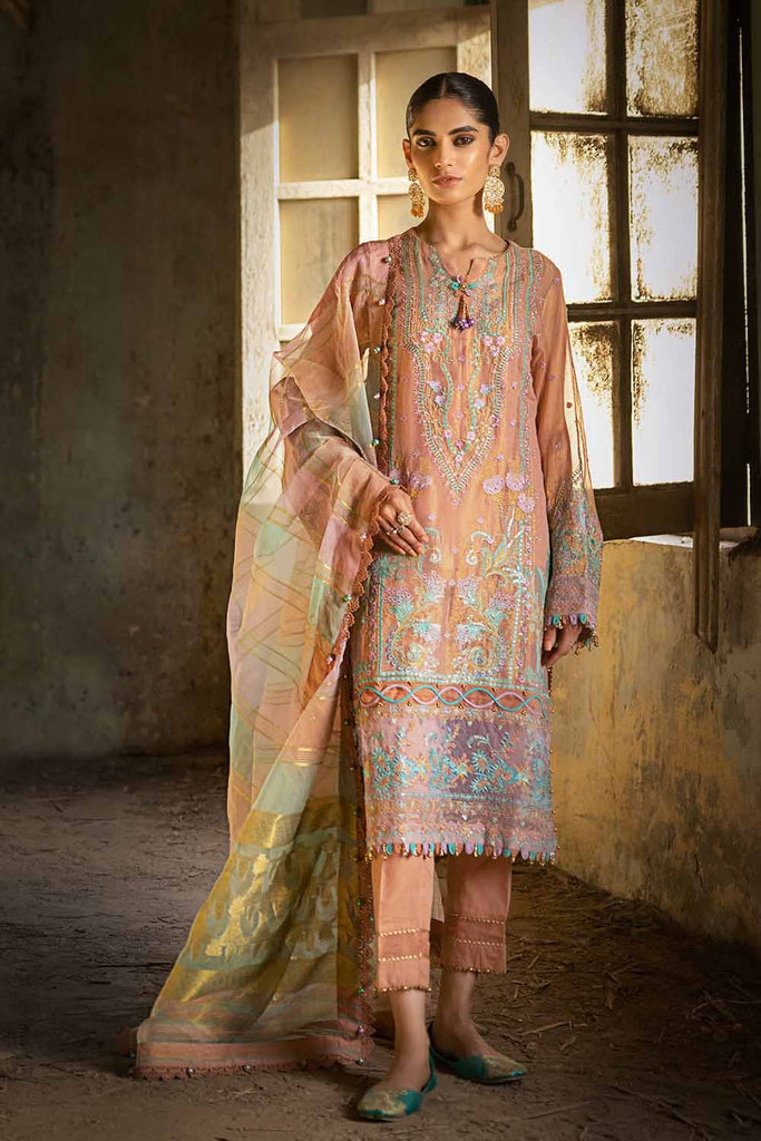 Gul Ahmed Festive – 3PC Sequins Embroidered Mehsuri Suit with Jacquard Organza Dupatta FE-32070