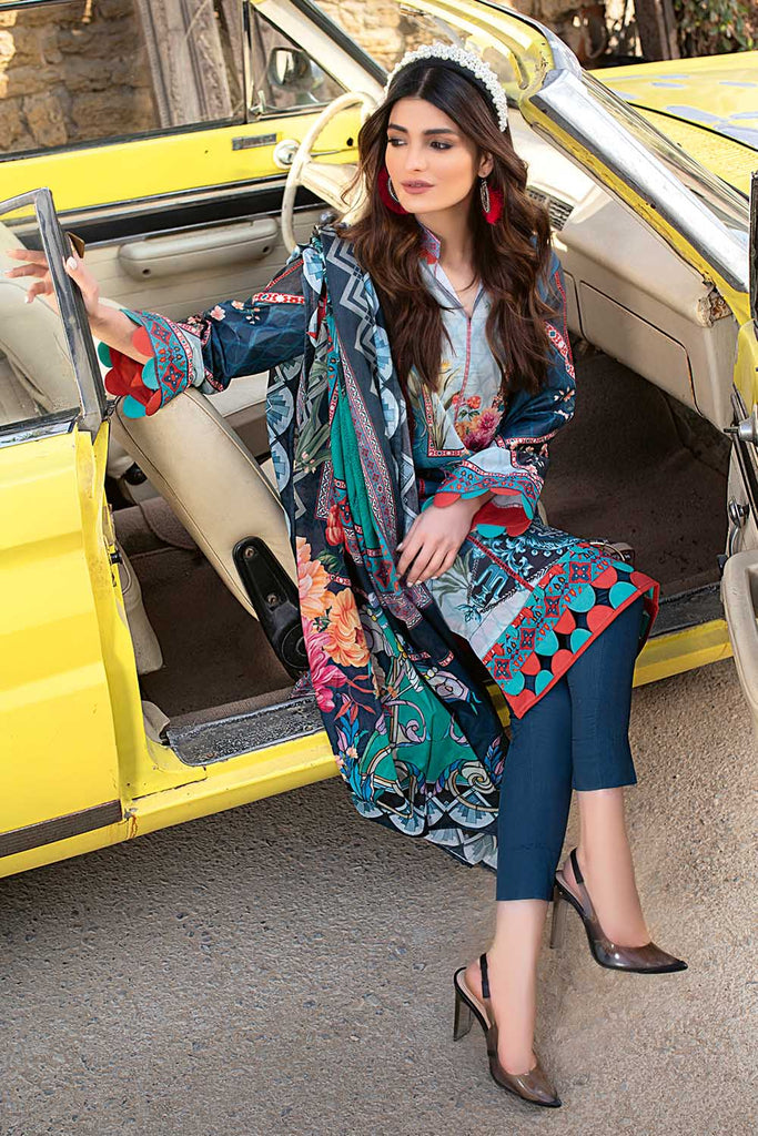 Gul Ahmed Summer Basic Lawn 2021 · 2PC Unstitched Digital Printed Lawn Shirt With Lawn Dupatta TL-340 B