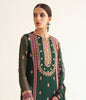 Zellbury Luxury Collection – Embroidered Shirt Shalwar Dupatta - Green - Chiffon Suit-0294 WULC23E30294