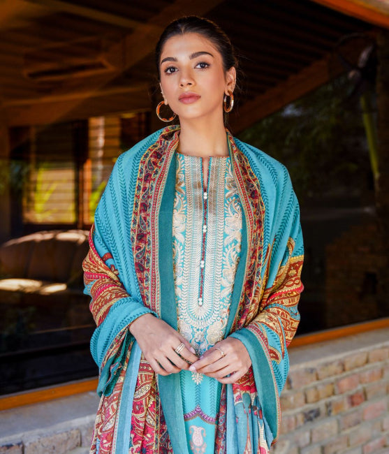 Zellbury Winter Collection  2023 – Embroidered Shirt Dupatta - Green - Viscose Suit - 0157 - WUW21E20157