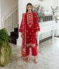 Zellbury Winter Collection – Embroidered Shirt Dupatta - Red - Khaddar Suit - 0667 - WUW23E20667