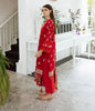 Zellbury Winter Collection – Embroidered Shirt Dupatta - Red - Khaddar Suit - 0667 - WUW23E20667