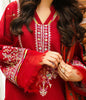 Zellbury Winter Collection  2023 – Embroidered Shirt Shalwar Dupatta - Red - Khaddar Suit - 0699 - WUW23E30699