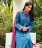 Zellbury Winter Collection  2023 – Embroidered Shirt Shalwar Dupatta - Blue - Khaddar Suit - 0703 - WUW23E30703