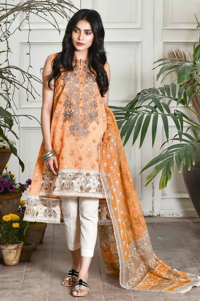 Khaadi Summer Lawn Collection 2018 Vol-2 – Y18202 Orange