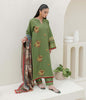 Zellbury Winter Collection  2023 – Embroidered Shirt Shalwar Dupatta - Green - Cambric Suit - 0698 - WUW23E30698