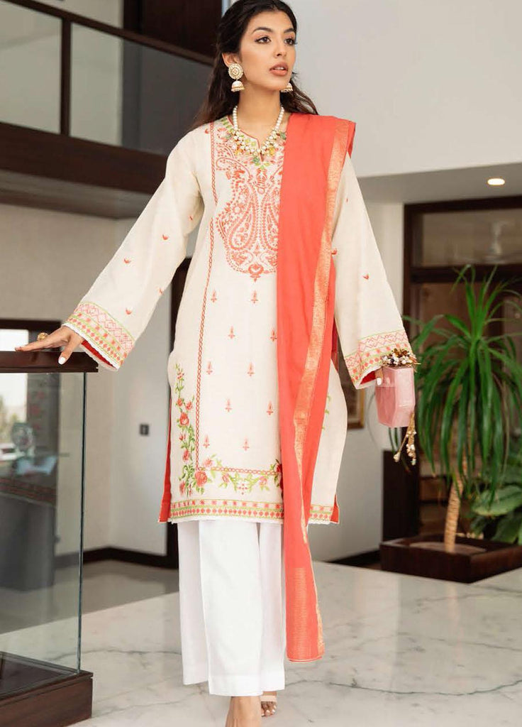 Zellbury Luxury – Embroidered Shirt Shalwar Dupatta - Slub Lawn Suit - ZW-894