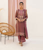 Zellbury Luxury Collection – Embroidered Shirt Shalwar Dupatta - Brown - Khaadi Net Suit WULC22E30356