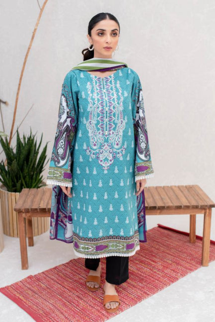 Zellbury Winter Collection  2023 – Embroidered Shirt Shalwar Dupatta - Turqouise Green A - Khaddar Suit - WUW22E30050