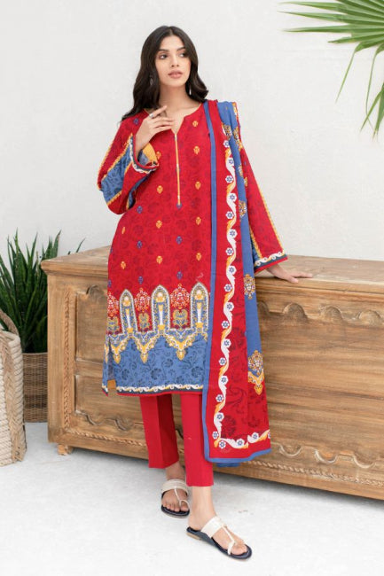 Zellbury Winter Collection  2023 – Shirt Shalwar Dupatta - Cardinal Red - Khaddar Suit - WUW22X30035