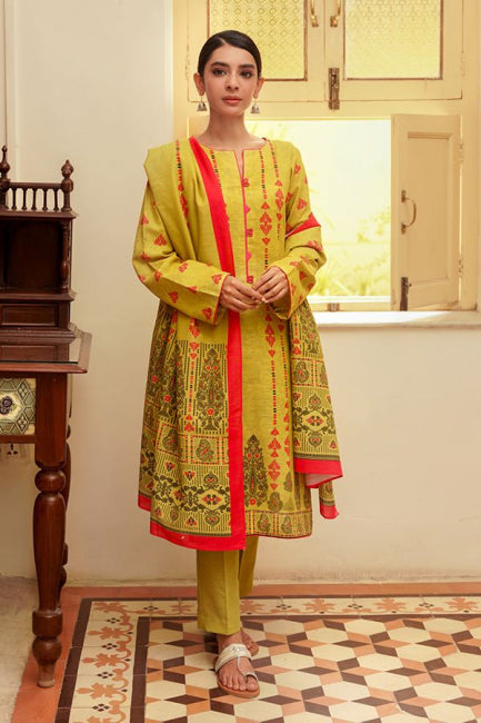 Zellbury Winter Collection  2023 – Shirt Dupatta - Mustard Yellow A - Khaddar Suit - WUW22X20008