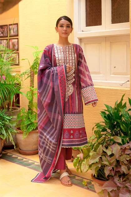 Zellbury Winter Collection  2023 – Embroidered Shirt Shalwar Dupatta - Phalsa Purple - Khaddar Suit - WUW21E30320